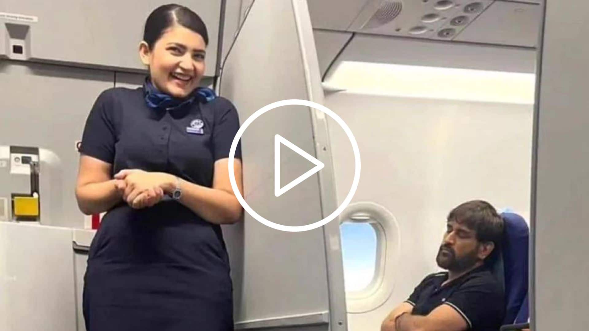 [Watch] MS Dhoni Caught Sleeping On Flight By Air Hostess, Video Goes Viral